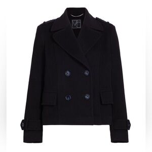 Mercer Collective Scottie Cropped Wool Coat In Black size L